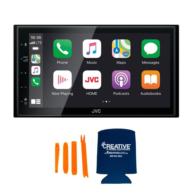 JVC KW-M56BT Digital Media Receiver 6.8" Touch Panel Compatible With Apple CarPlay & Android Auto with PAC SWI-CP5 Steering Wheel Interface
