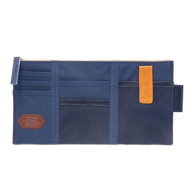 Unique Bargains Multi-purpose Car Sun Visor Organizer Pouch Bag Pocket Card Storage Holder Blue
