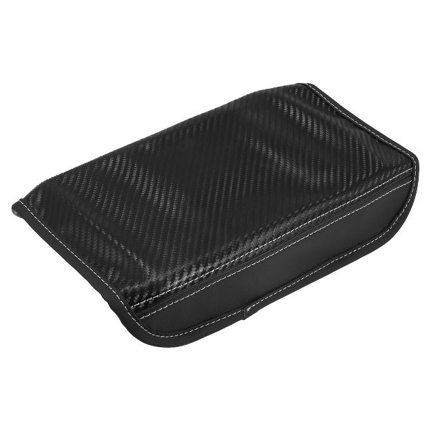 Unique Bargains Carbon Fiber Pattern Armrest Protector Cover Pad for Hyundai Tucson 2021 Black 1pcs